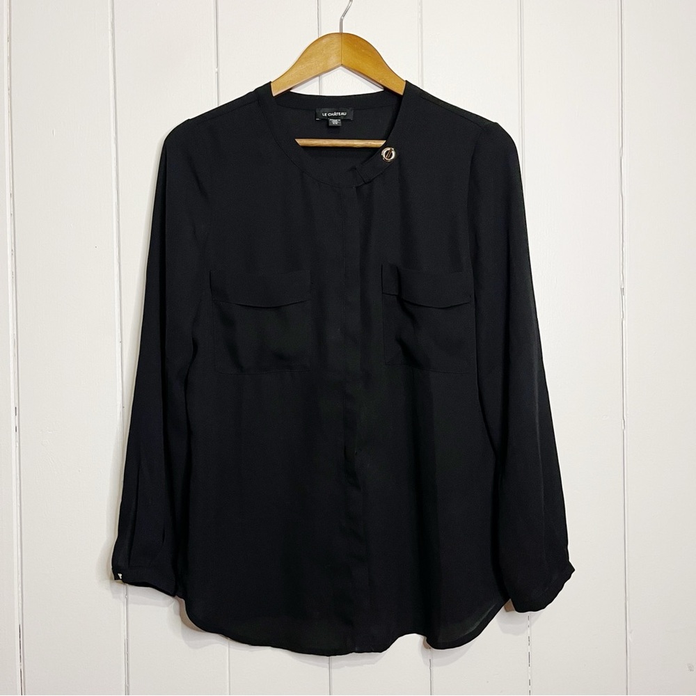 Le Chateau Black Button Up Blouse. Size Small.